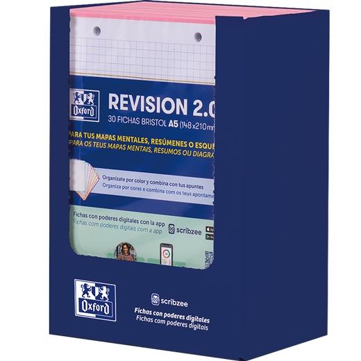 Oxford Fichas de Revisión Revision 2.0 Rosa A5 Cuadriculadas 5x5