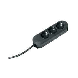 Bachmann 388.172 Regleta de enchufe con 3 tomas Schutzkontakt, 5 m cable negro, 3680 W, 16 A, color negro