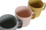 DKD Home Decor Set de 3 Tazas de Porcelana New Bone, 400 ml, Colores Surtidos