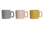 DKD Home Decor Set de 3 Tazas de Porcelana New Bone, 400 ml, Colores Surtidos