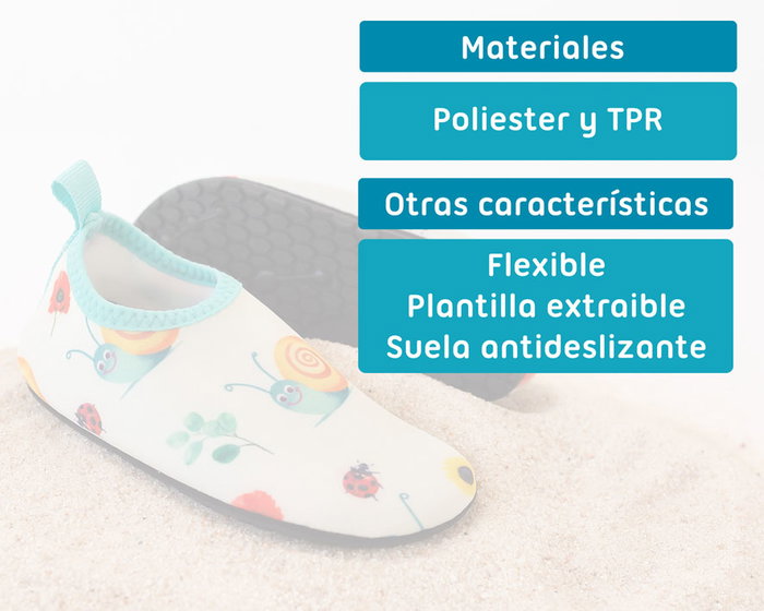 KioKids Zapatos Acuáticos Infantiles Beige Caracoles Eur 24