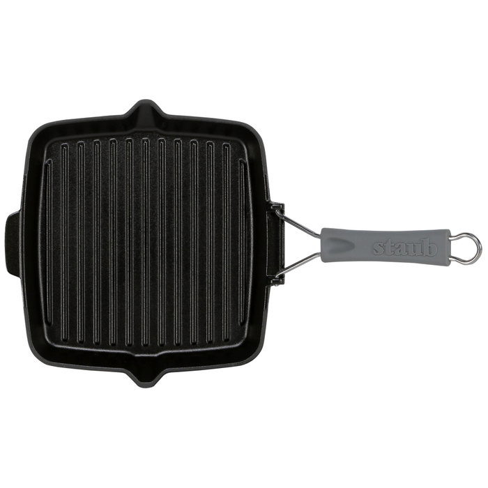 Staub Sartén de Parrilla Cuadrada 24 cm, Hierro Fundido, Negro
