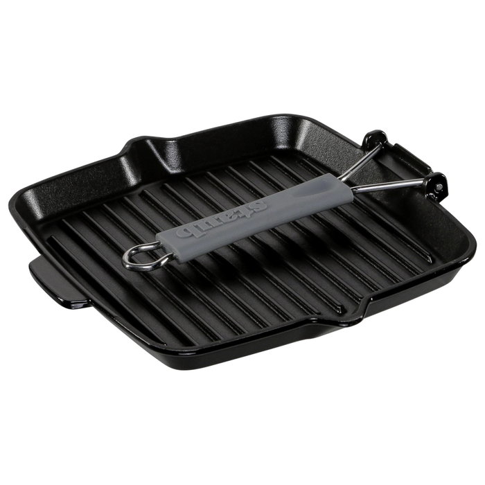 Staub Sartén de Parrilla Cuadrada 24 cm, Hierro Fundido, Negro