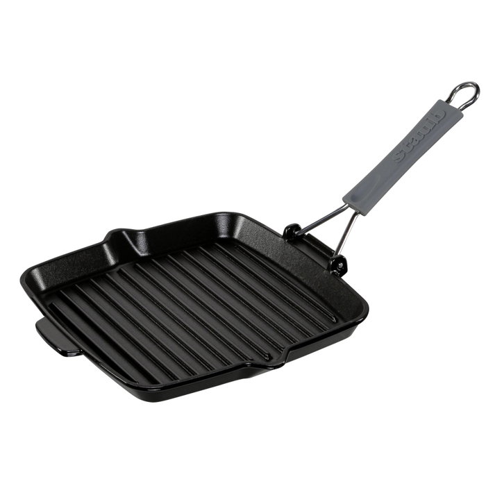 Staub Sartén de Parrilla Cuadrada 24 cm, Hierro Fundido, Negro
