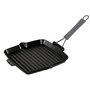 Staub Sartén de Parrilla Cuadrada 24 cm, Hierro Fundido, Negro