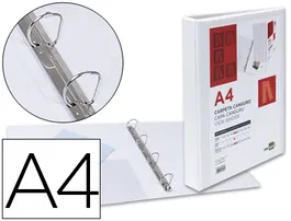 Liderpapel Carpeta Canguro 4 Anillas Mixtas 25mm A4 Plástico Blanco