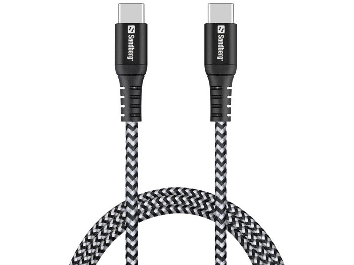 Sandberg Survivor Cable USB-C de carga 1 metro 100W, conector de metal y trenzado Kevlar, resistencia a 70 kg Sandberg Survivor Cable USB-C de carga 1 metro 100W, conector de metal y trenzado Kevlar, resistencia a 70 kg