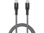 Sandberg Survivor Cable USB-C de carga 1 metro 100W, conector de metal y trenzado Kevlar, resistencia a 70 kg