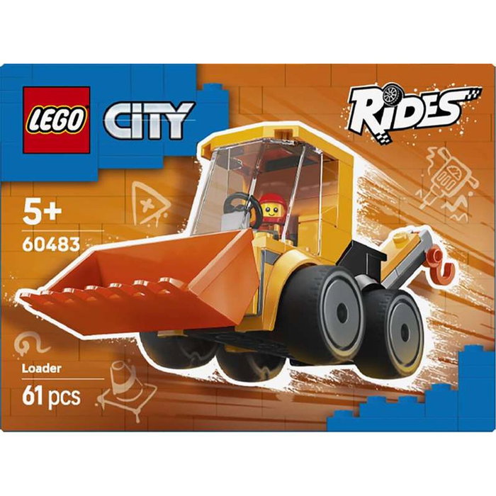 LEGO City 60483 Cargadora de Obra, Juego de Construcción de 61 Piezas