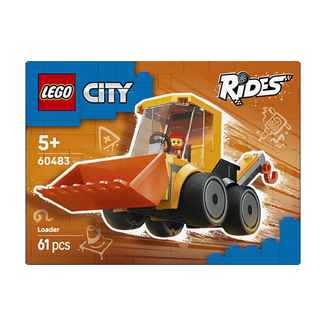 LEGO City 60483 Cargadora de Obra, Juego de Construcción de 61 Piezas