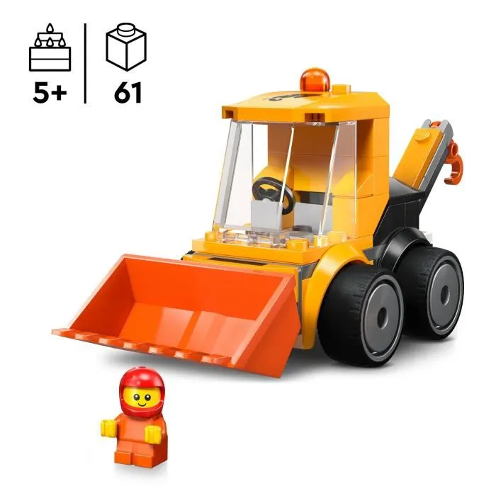 LEGO City 60483 Cargadora de Obra, Juego de Construcción de 61 Piezas