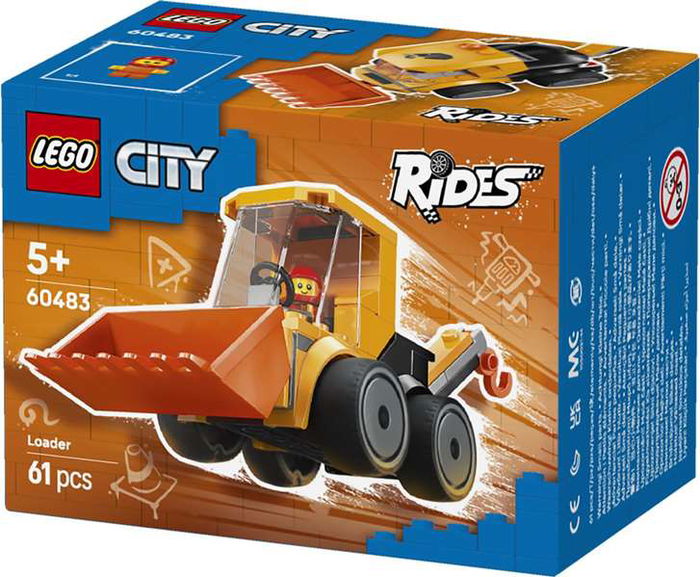 LEGO City 60483 Vehículos - Cargadora de Construcción - Juego Creativo para Niños de 5 Años o Más - Idea de Regalo