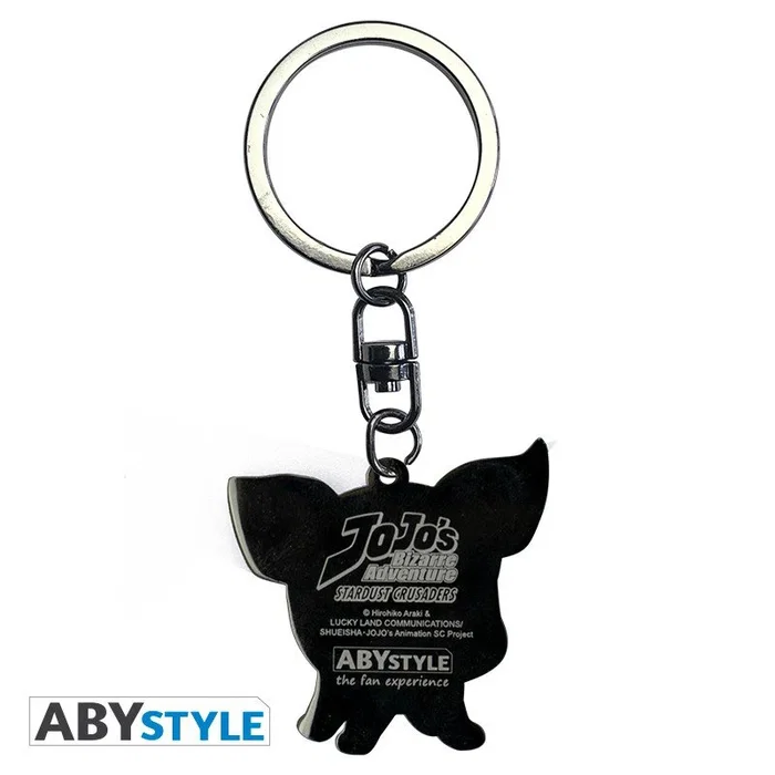 ABYstyle Llavero de Figura Metalico ABYKEY260 - Jojo's Bizarre Adventure Iggy, Multicolor y Negro, 40 mm