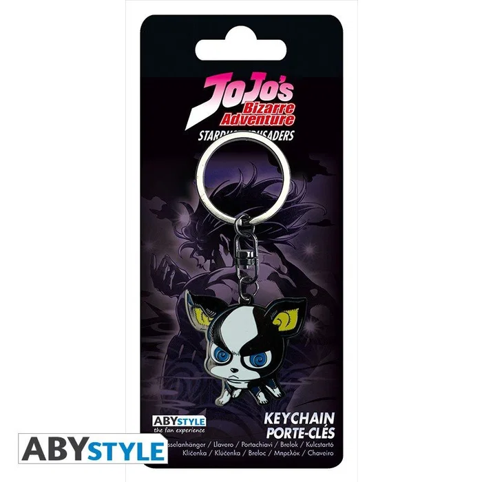 ABYstyle Llavero de Figura Metalico ABYKEY260 - Jojo's Bizarre Adventure Iggy, Multicolor y Negro, 40 mm