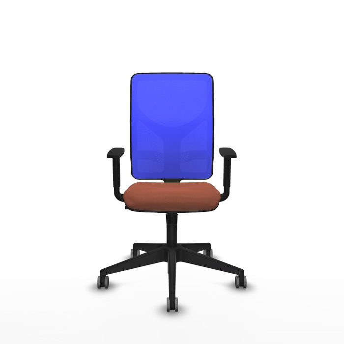 PIQUERAS Y CRESPO Silla de oficina Motilla con mecanismo Sincro, tela Marrón y malla Azul PIQUERAS Y CRESPO Silla de oficina Motilla con mecanismo Sincro, tela Marrón y malla Azul