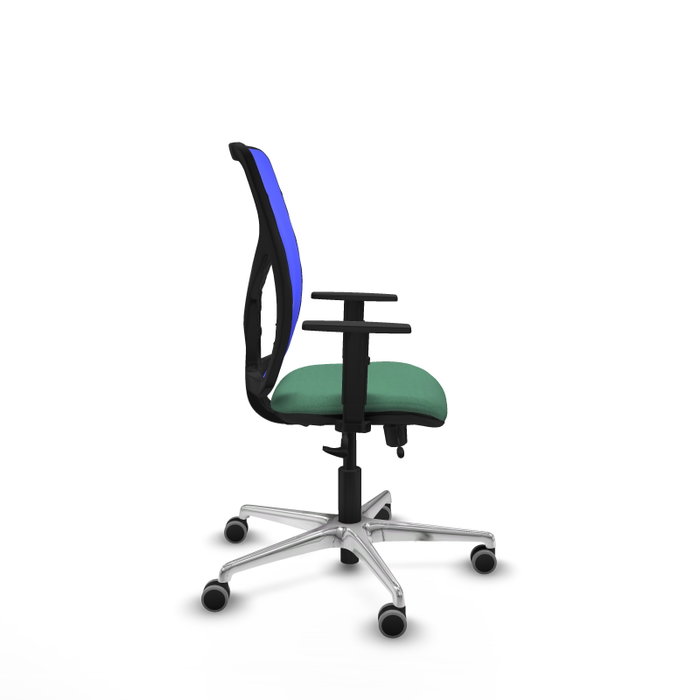 PIQUERAS Y CRESPO Silla de oficina Motilla con mecanismo Sincro/Traslack Verde esmeralda y Azul