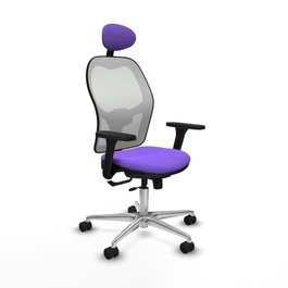 PIQUERAS Y CRESPO Silla de oficina Jorquera con mecanismo Sincro/Traslack, Lila y Blanco