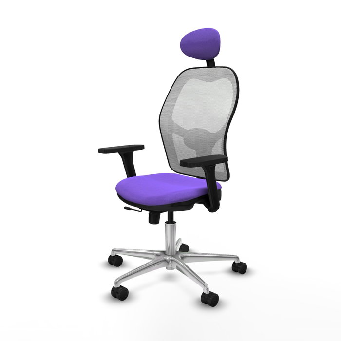 PIQUERAS Y CRESPO Silla de oficina Jorquera con mecanismo Sincro/Traslack, Lila y Blanco