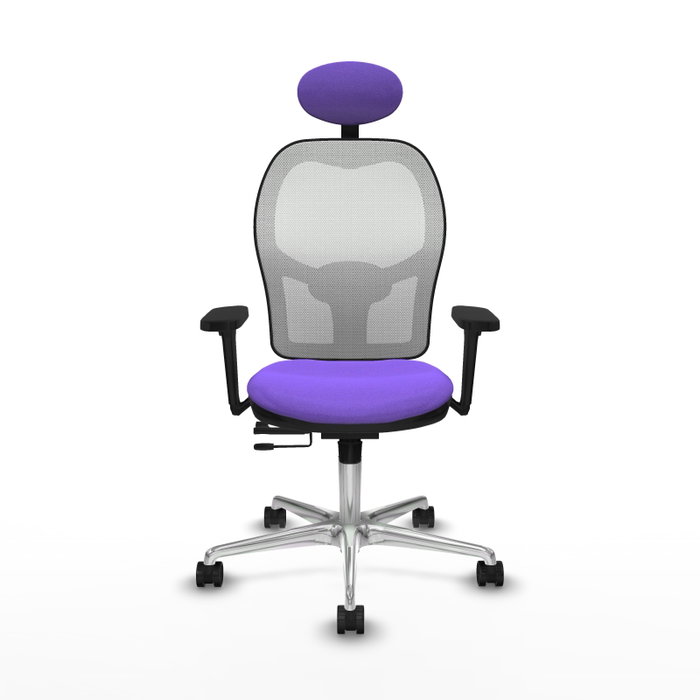 PIQUERAS Y CRESPO Silla de oficina Jorquera con mecanismo Sincro/Traslack, Lila y Blanco