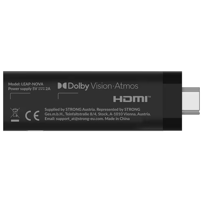 Strong Adaptador Smart TV Android LEAP-NOVA 4K Ultra HD HDR10+ HDMI 2.1 Bluetooth 5.2 32GB Negro
