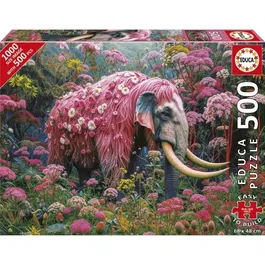 Educa Puzzle Elefante Florido 500 piezas EDU1747456955651 Temática Animal Niños a partir de 10 años