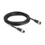 DeLOCK Cable Ethernet M12 Codificado D 4 Pin Macho a Hembra 5 m