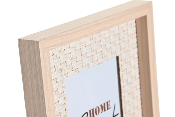 DKD Home Decor Marco de Fotos 10x15 MDF Ratán Beige