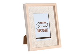 DKD Home Decor Marco de Fotos 10x15 MDF Ratán Beige