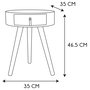 Home Deco Factory Mesa Nora Essentiel Blanca Con Cajón Diámetro 35 cm Altura 46,5 cm
