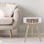 Home Deco Factory Mesa Nora Essentiel Blanca Con Cajón Diámetro 35 cm Altura 46,5 cm