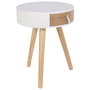 Home Deco Factory Mesa Nora Essentiel Blanca Con Cajón Diámetro 35 cm Altura 46,5 cm