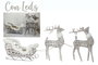 DKD Home Decor Set de 3 piezas de decoración LED en mimbre blanco