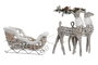 DKD Home Decor Set de 3 piezas de decoración LED en mimbre blanco