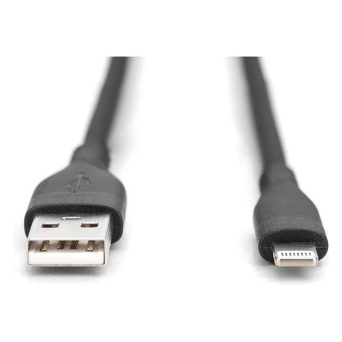 Digitus Cable USB-A a Lightning de Silicona 2m Negro MFI USB 2.0 Digitus Cable USB-A a Lightning de Silicona 2m Negro MFI USB 2.0