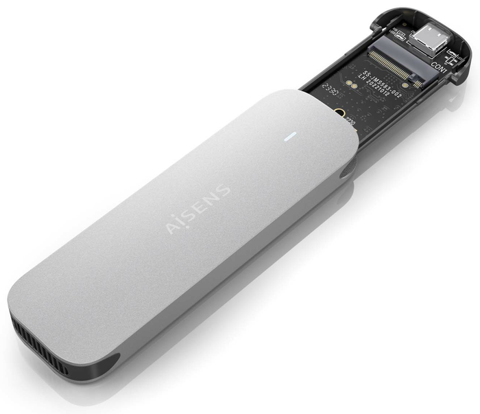 Aisens Caja Externa M.2 NVMe ASM2-025SL USB 3.2 Gen2 Plata