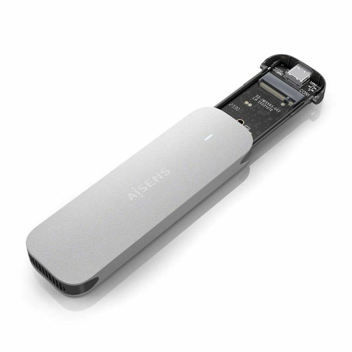 Aisens Caja Externa M.2 NVMe ASM2-025SL USB 3.2 Gen2 Plata