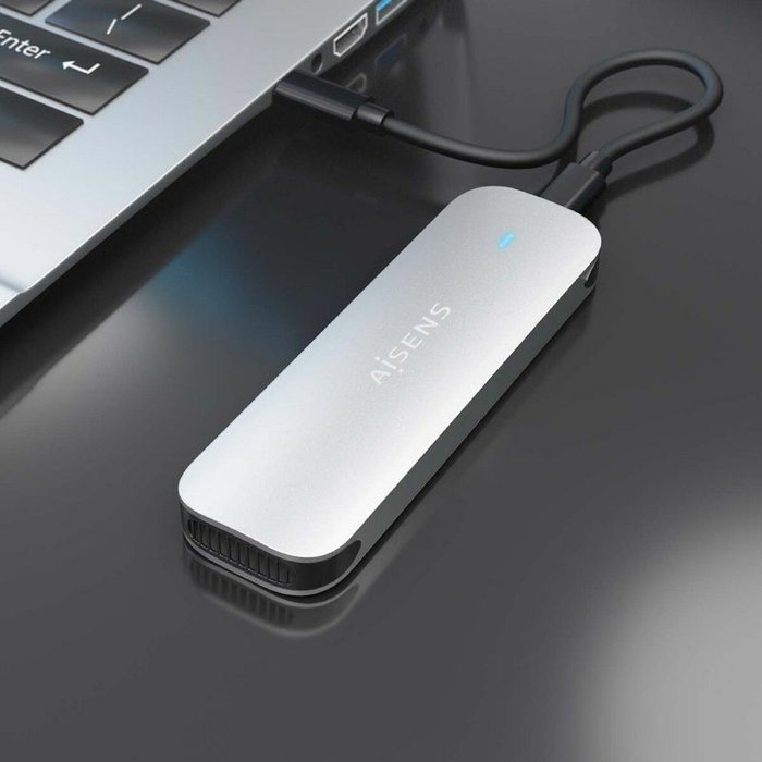 Aisens Caja Externa M.2 NVMe ASM2-025SL USB 3.2 Gen2 Plata