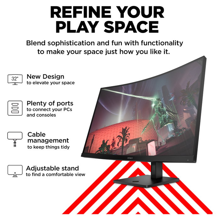 HP OMEN 32c Monitor Gaming Curvo 31,5 Pulgadas QHD 165 Hz