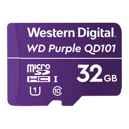 Western Digital WD Purple SC QD101 Tarjeta MicroSDHC 32 GB, Clase 10, U1, para Vigilancia, Color Púrpura