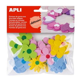 Apli 40 Formas de Flores de Goma Eva Adhesivas