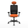 PIQUERAS Y CRESPO Silla de oficina Zulema Naranja y Negro con Mecanismo Sincro