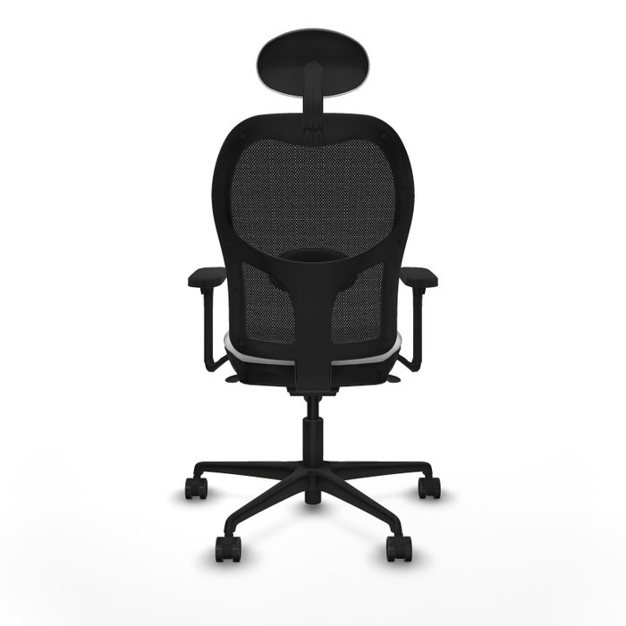 PIQUERAS Y CRESPO Silla de oficina Jorquera con mecanismo sincro, tela blanca y malla negra