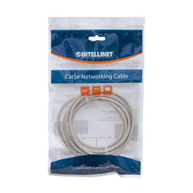 Intellinet Cable de red Cat5e UTP 3m RJ45 m RJ45 Macho Gris Patchkabel con protección para conector