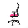 PIQUERAS Y CRESPO Alocén Silla de oficina con malla negra y asiento rosa
