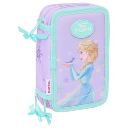 Safta Plumier Triple Frozen "Spirit" con 37 Piezas, 12,5x19,5x5,5 cm