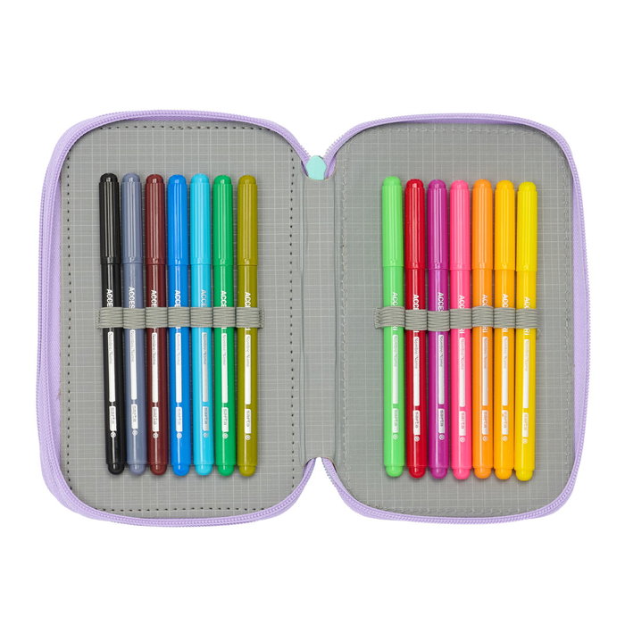 Plumier Triple Frozen Spirit Lila 12,5 x 19,5 x 5,5 cm 37 Piezas