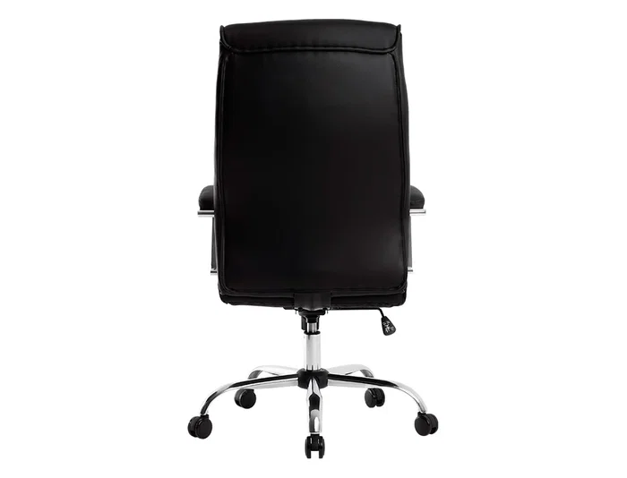 Q-connect Silla de Dirección Mod. NA Simil Piel Base Metálica Ruedas Premium Negro 1220x510x490 mm