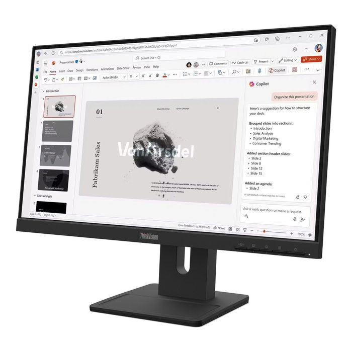 Lenovo ThinkVision E22-40 Monitor LED 21.5 Pulgadas Full HD IPS 100Hz, Ergonómico, Altavoces, HDMI/DP/VGA, VESA