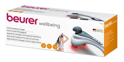 Beurer MG-100 Masaje por Infrarrojos Cromado con Presión por Golpeteo, 4 Programas, 5 Velocidades y Accesorios