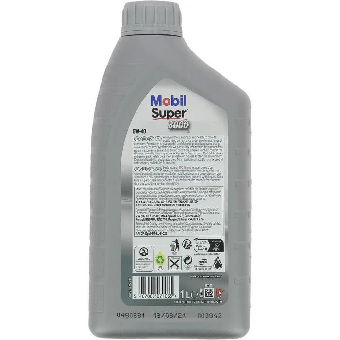 Mobil S3000 5W40 Aceite de Motor 1L - 4 Estaciones